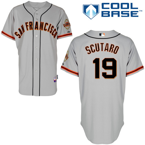 Marco Scutaro #19 Youth Baseball Jersey-San Francisco Giants Authentic Road 1 Gray Cool Base MLB Jersey